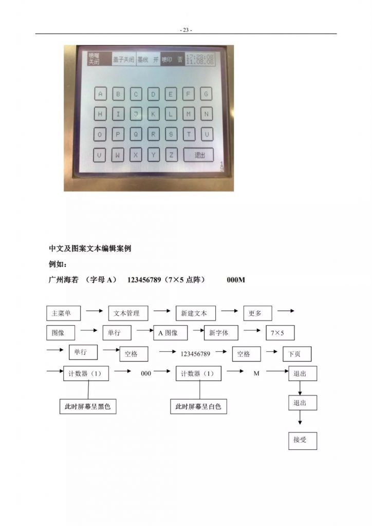 莱宾格喷码机简易操作手册